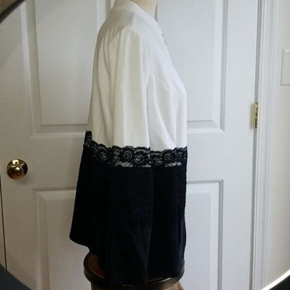 COLORBLOCK Sweatshirt Belle Kim Gravel Lace Zip Up White Women's WOMAN'S Large - Picture 3 of 10